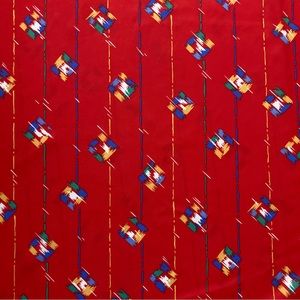 Red Geometric 80’s Fabric Yardage